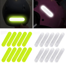 Load image into Gallery viewer, 10Pcs Reflective Motorcycle Helmet Warning Stickers for Night Safety Driving Accessories Fluorescent Decorative Bicycle Car Decals

