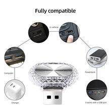 Load image into Gallery viewer, Car LED USB Lights Atmosphere Light Decorative Lamp For Party Ambient Modeling Automotive Portable Plug Play Auto Interior Lights
