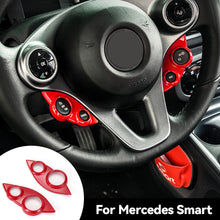 Load image into Gallery viewer, Pair Car Steering Wheel Button Cover Decoration Frame Accessories Modification Supplies For Mercedes Smart 453 Fortow Forfour
