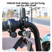 Load image into Gallery viewer, Metal Motorcycle Helmet Lock with Mirror Bracket Bike Handlebar Helmet Anti-theft Safety Lock Hooks Accessories Two Keys
