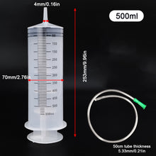 Load image into Gallery viewer, 100/300/550ml Large Capacity Syringes Oil Pump With 50cm Hose Pet Feeding Measuring Pump Hydroponics Nutrient Big Syringe
