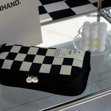 Load image into Gallery viewer, Large Capacity Pencil Case Simple Checkerboard Lattice Pencil Bag Stationery Student Canvas Estuche Multifuncional Lapices
