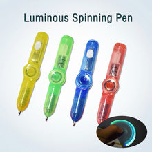 Load image into Gallery viewer, Glow Rotating Spinning Gaming Pen LED Colourful Luminous Flash Ball Point Writing Toy Pens Rolling Finger
