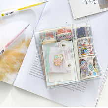 Load image into Gallery viewer, Outdoor Waterproof Transparent PVC Storage Bag for Journal Stickers Tapes Makeup Bag for Traveling Dolls Display Cases
