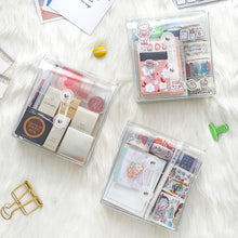 Load image into Gallery viewer, Outdoor Waterproof Transparent PVC Storage Bag for Journal Stickers Tapes Makeup Bag for Traveling Dolls Display Cases
