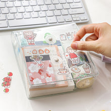 Load image into Gallery viewer, Outdoor Waterproof Transparent PVC Storage Bag for Journal Stickers Tapes Makeup Bag for Traveling Dolls Display Cases

