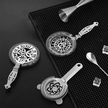 Load image into Gallery viewer, Rustproof Skull And Gear Wheel Bar Strainer Sprung Cocktail Strainer Stainless Steel Deluxe Strainer Bar Tools Professional Barware
