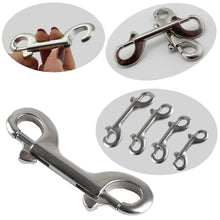 Load image into Gallery viewer, 1PC 76-115MM 304/316 Stainless Steel Diving Double-Head Hook Diving B-Shape Quick Release Spring Buckle BCD Scuba Equipment Accessories
