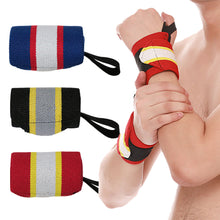 Load image into Gallery viewer, 1PC Sports Fitness Winding Pressure Wrist Strap With Thumb Ring Basketball Weight Lifting Hard Pull Anti-Slip Sweat Absorption Booster Strap Protective Bandage
