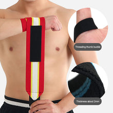 Load image into Gallery viewer, 1PC Sports Fitness Winding Pressure Wrist Strap With Thumb Ring Basketball Weight Lifting Hard Pull Anti-Slip Sweat Absorption Booster Strap Protective Bandage

