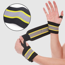 Load image into Gallery viewer, 1PC Sports Fitness Winding Pressure Wrist Strap With Thumb Ring Basketball Weight Lifting Hard Pull Anti-Slip Sweat Absorption Booster Strap Protective Bandage

