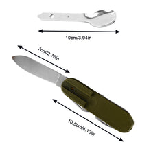 Load image into Gallery viewer, 7 In 1 Multifunctional Stainless Steel Outdoor Picnic Tableware Foldable Fork Spoon Knife Camping Hiking Travelling Dinnerware
