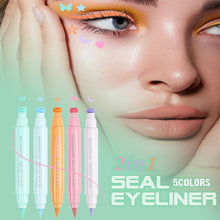 Load image into Gallery viewer, Double-headed Seal Colorful Eyeliner Matte Quick-drying Sweatproof Waterproof Anti-smudge Eyeliner Eye Makeup Cosmetics

