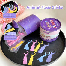 Load image into Gallery viewer, Cartoon Animal-shaped Dental Floss Ultra Fine High Elasticity Household Teeth Cleaning Floss Sticks Portable Tooth Cleaning Care
