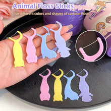 Load image into Gallery viewer, Cartoon Animal-shaped Dental Floss Ultra Fine High Elasticity Household Teeth Cleaning Floss Sticks Portable Tooth Cleaning Care

