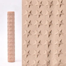 Load image into Gallery viewer, 3D Pottery Tools Wooden Texture Rolling Stick Pottery Embossed Rod Flower Pattern Relief Soft Clay Tools Hand Pressure Mud Rollers DIY Clay Craft Tool
