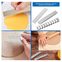 Load image into Gallery viewer, 5Pcs Clay Cutter Pottery Flexible Wavy Blade Cutter Stainless Steel Ceramic Lace Cutting Set DIY Art Polymer Cutting Tool Art Sculpting
