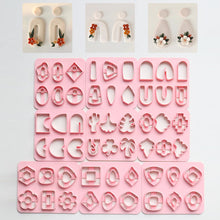 Load image into Gallery viewer, 6Type/Set Mini Clay Cutter Multiple Geometry Plastic Pottery Earrings Cutting Mold DIY Soft Clay Irregular Ceramic Earring Molds Handmade Jewelry Making Tool
