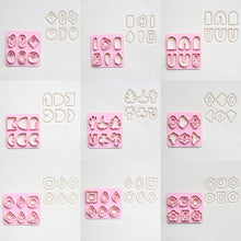 Load image into Gallery viewer, 6Type/Set Mini Clay Cutter Multiple Geometry Plastic Pottery Earrings Cutting Mold DIY Soft Clay Irregular Ceramic Earring Molds Handmade Jewelry Making Tool
