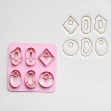 Load image into Gallery viewer, 6Type/Set Mini Clay Cutter Multiple Geometry Plastic Pottery Earrings Cutting Mold DIY Soft Clay Irregular Ceramic Earring Molds Handmade Jewelry Making Tool
