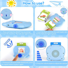 Load image into Gallery viewer, Early Education Flash Card Machine Bear Shape Kid Learning Talking Toy 224 Cards Montessori Educational Audio Book German Spanish French
