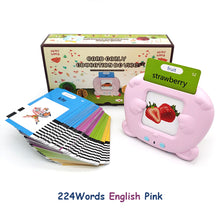 Load image into Gallery viewer, Early Education Flash Card Machine Bear Shape Kid Learning Talking Toy 224 Cards Montessori Educational Audio Book German Spanish French
