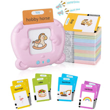 Load image into Gallery viewer, Early Education Flash Card Machine Bear Shape Kid Learning Talking Toy 224 Cards Montessori Educational Audio Book German Spanish French
