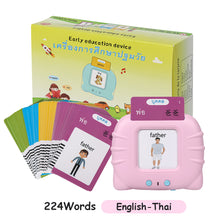 Load image into Gallery viewer, Early Education Flash Card Machine Cat Shape Kid Learning Talking Toy 224 Cards Montessori Educational Audio Book Toy Russian Thai Spanish
