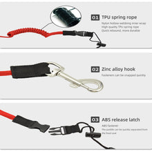 Load image into Gallery viewer, Kayak Accessories Elastic Adjustable Kayak Paddle Leash With Safety Hook Fishing Rod Pole Coiled Lanyard Cord Tie Rope Rowing
