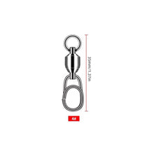 Load image into Gallery viewer, 1Pc Stainless Steel Bearing Swivel Oval Split Rings Hooked Snap Rolling Swivel Lure Connector Fishing Accessories
