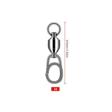 Load image into Gallery viewer, 1Pc Stainless Steel Bearing Swivel Oval Split Rings Hooked Snap Rolling Swivel Lure Connector Fishing Accessories

