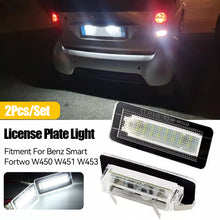 Load image into Gallery viewer, 2Pcs Car Number License Plate Light Lamp No Error Canbus 12V White For Mercedes-Benz Benz Smart Fortwo W450 W451 W453
