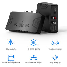 Load image into Gallery viewer, Car Kit Speaker Amplifier Bluetooth 5.3 Audio Receiver with 3.5mm AUX RCA USB U-Disk Stereo Music Wireless Audio Adapter
