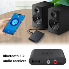 Load image into Gallery viewer, Car Audio Receiver 3.5mm AUX Jack U Disk NFC RCA Stereo Music Wireless Adapter Bluetooth 5.2 with Mic for Speaker
