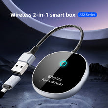 Load image into Gallery viewer, 2 in 1 Car Smart Adapter Android Auto Wireless Carplay Wired To Wireless Carplay Plug And Play Ai Box Adapter For lPhone Car A22
