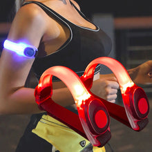 Load image into Gallery viewer, Adjustable LED Light Up Armband Wearable Running Arm Belt Glow Dark for Running Cycling Concert Roller Skates
