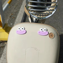 Load image into Gallery viewer, 2Pcs Cute Motorcycle Helmet Rubber Mouth and Big Eyes Decorations For Motocross Full Face Off Road Helmet Sticker
