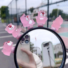 Load image into Gallery viewer, Cartoon Motorcycle Handlebar Luminous Strawberry Bear Helmet Decoration Bike Electric Ornaments Riding Equipment Accessories
