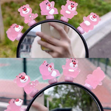 Load image into Gallery viewer, Cartoon Motorcycle Handlebar Luminous Strawberry Bear Helmet Decoration Bike Electric Ornaments Riding Equipment Accessories
