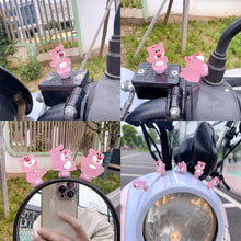 Load image into Gallery viewer, Cartoon Motorcycle Handlebar Luminous Strawberry Bear Helmet Decoration Bike Electric Ornaments Riding Equipment Accessories
