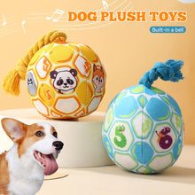 Load image into Gallery viewer, Dog Interactive Tug Ball Toy for Aggressive Chewers Training Decompress Bite Resistant Plush Handle Dog Toys with Bells Pet Supplies

