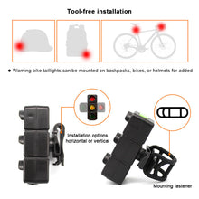 Load image into Gallery viewer, Bicycle Tail Light USB Rechargerable 3 Colors Traffic Light with Seatpost Mountian Bike Road Night Riding Safety Warning Light
