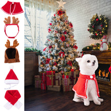 Load image into Gallery viewer, Cute Pet Christmas Cosplay Suit For Dogs Cats Clothes Cute Costumes Santa Hat Scarf Dressing Up Christmas Party Costume Suit

