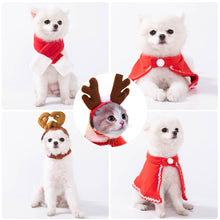 Load image into Gallery viewer, Cute Pet Christmas Cosplay Suit For Dogs Cats Clothes Cute Costumes Santa Hat Scarf Dressing Up Christmas Party Costume Suit
