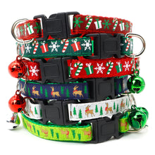 Load image into Gallery viewer, Christmas Adjustable Pet Cat Collar Bell Collar Kitten Necklace Pet Collars for Small Dog Necklace Party Photo Props

