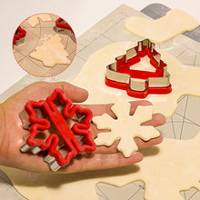 Load image into Gallery viewer, Christmas Cookie Cutters Stamp Xmas Tree Snowflake Pattern Biscuit Embosser Mould Cake Fondant Baking Decorating Tool
