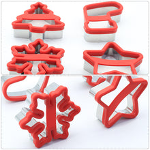 Load image into Gallery viewer, Christmas Cookie Cutters Stamp Xmas Tree Snowflake Pattern Biscuit Embosser Mould Cake Fondant Baking Decorating Tool
