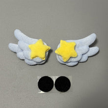 Load image into Gallery viewer, 2Pcs Motorcycle Helmet Decoration Soft Plush Angle Wings with Stars Sticker Helmet Decor for Motorbike Bicycle Headwear Accessories
