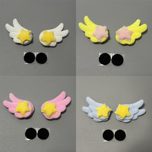 Load image into Gallery viewer, 2Pcs Motorcycle Helmet Decoration Soft Plush Angle Wings with Stars Sticker Helmet Decor for Motorbike Bicycle Headwear Accessories

