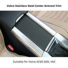 Load image into Gallery viewer, 2Pcs Car Cup Holder Armrest Box Silver Decoration Stainless Steel Silver For Volvo S60 /S60L/ V60/ XC60 Accessories
